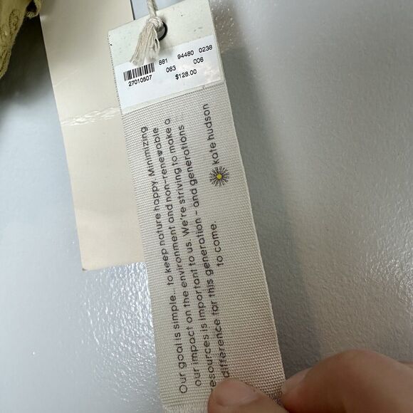 NWT Happy X Nature Kate Hudson Halter Jumpsuit Womens S Eyelet Ruffles Boho - Picture 3 of 12